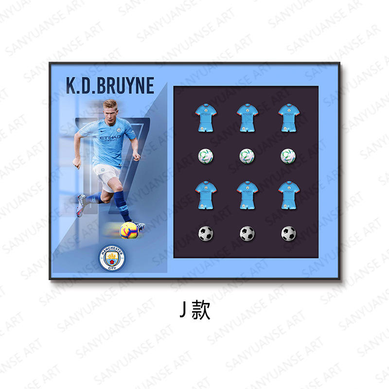 Pintura decorativa de camiseta de fútbol físico C Luo Beckham colección de carrera de estrellas