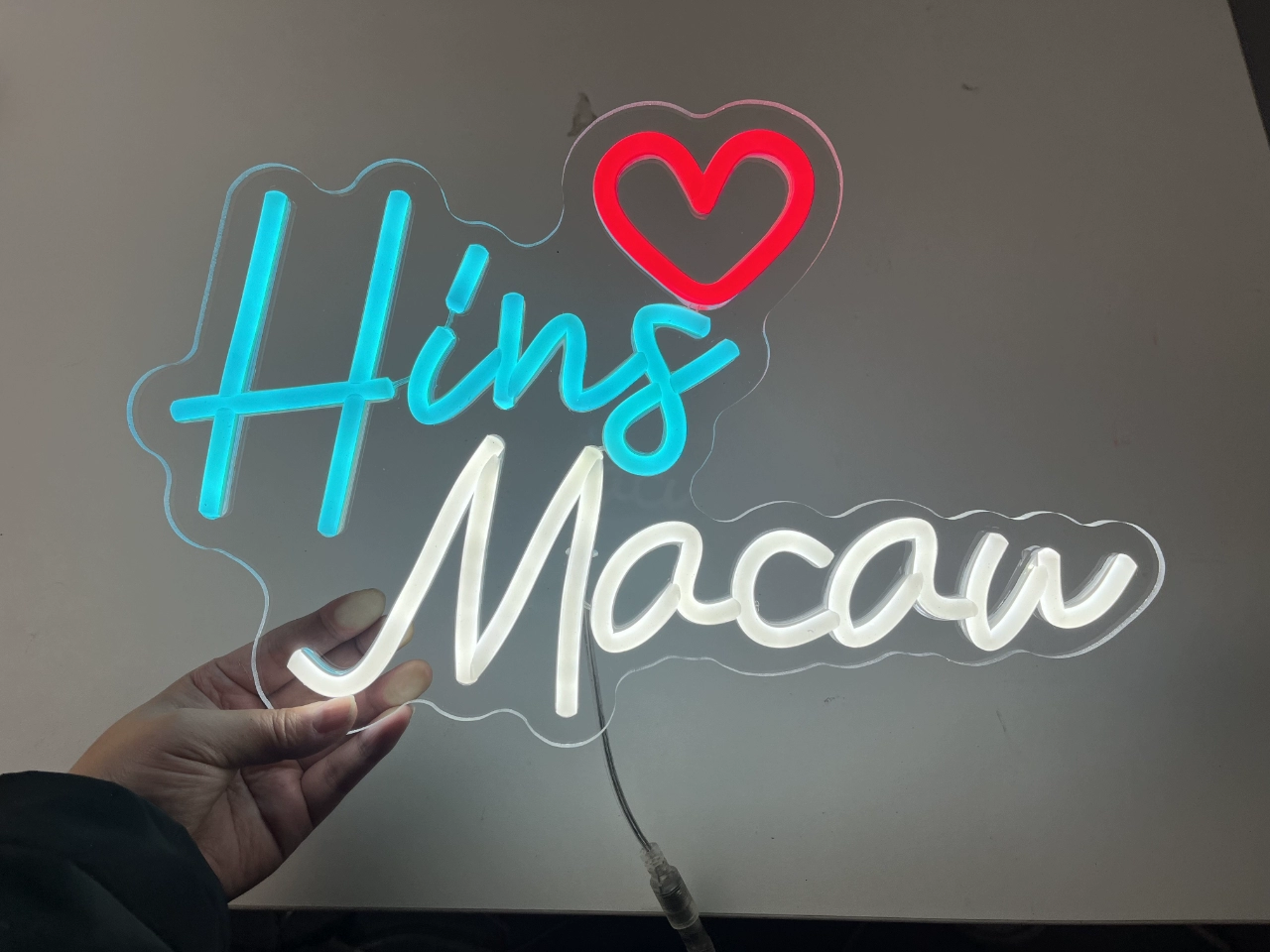 Neon light hand-held fan sign for celebrity concert fans' support light sign ins glowing birthday LED sign