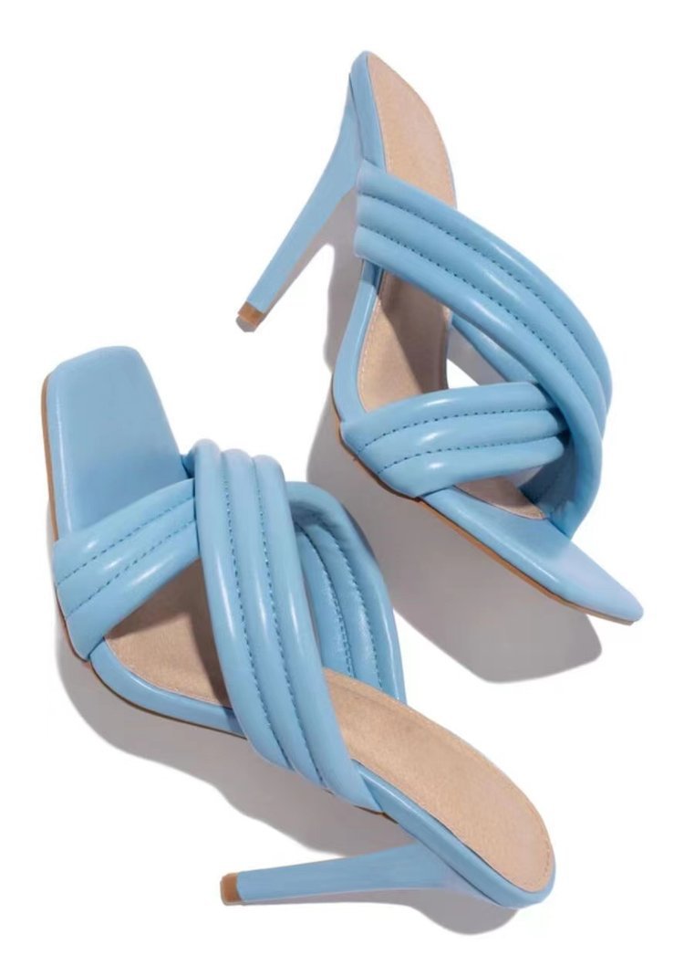 Women's Fashion Solid Color Square Toe High Heel Sandals display picture 8