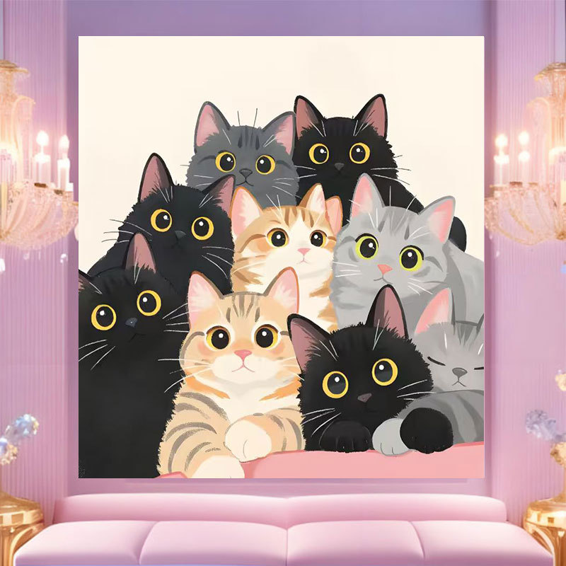 20 * 20 Crazy Zoo City pintura digital a mano diy dibujos animados pintura a mano Judith Decoration