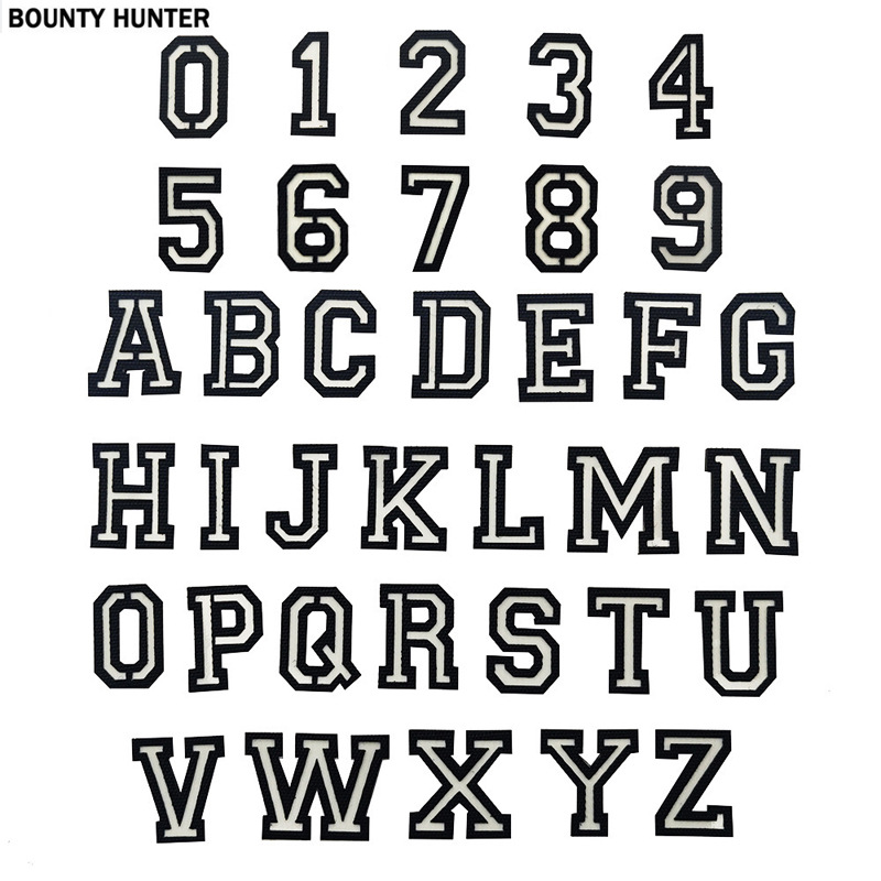 跨境货源夜光26个字母0-9数字臂章魔术贴补丁背包贴个性创意徽章