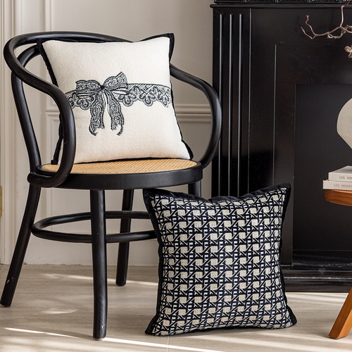 Elegant Black Sofa Cushion Cover with a Luxurious Touch—Perfect for Hotel Showrooms, Decorative Throw Pillows, Bedside Backrests, and Bedside Backing Pads