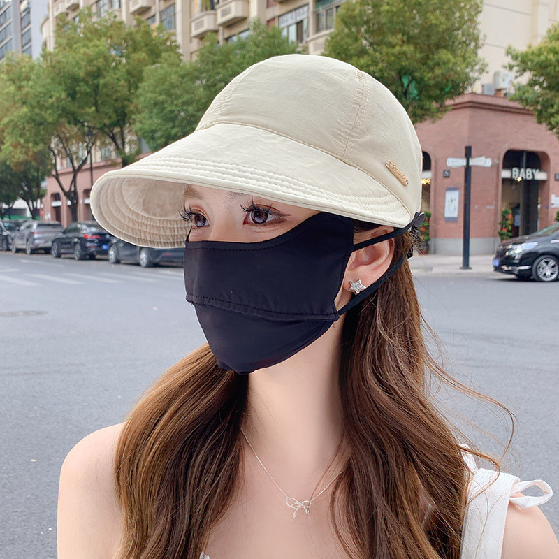 Ruth Style Duckbill Cap Versatile Open Top Can Hang Mask UV Protection Sun Hat_voghion.com