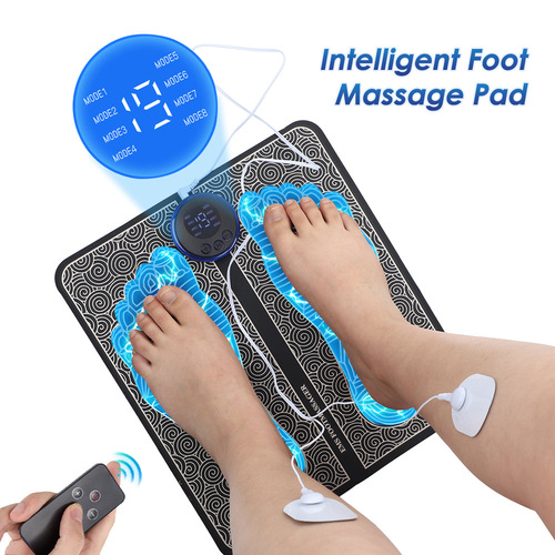 Cross-border EMS massage foot pad, smart foot massage pad, remote control type with electrode patch, pulse foot massage machine