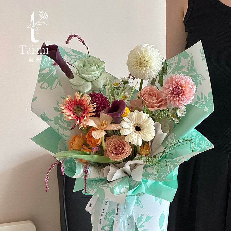 苔米 故事玫瑰防水鲜礼品包装纸花卉氛围纸包花束纸花艺花店材料