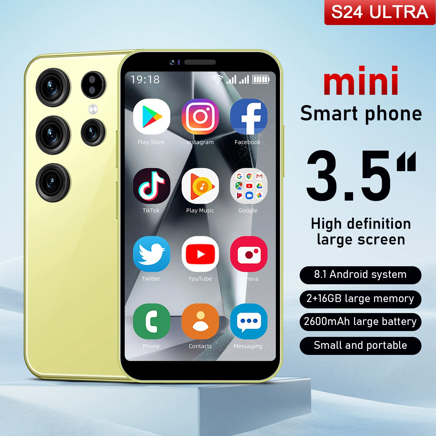 Умный четырехъядерный компактный мобильный телефон, 4G, Android, 3.5 дюйма
