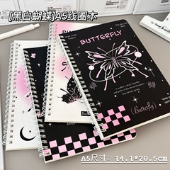 新款梦幻蝴蝶A5线圈本韩系甜酷风高颜值学生专用加厚耐用笔记本