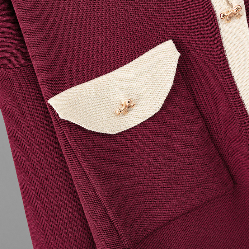 Women's Knitted Two Piece Cardigan And A-line Skirt Set Casual_voghion.com