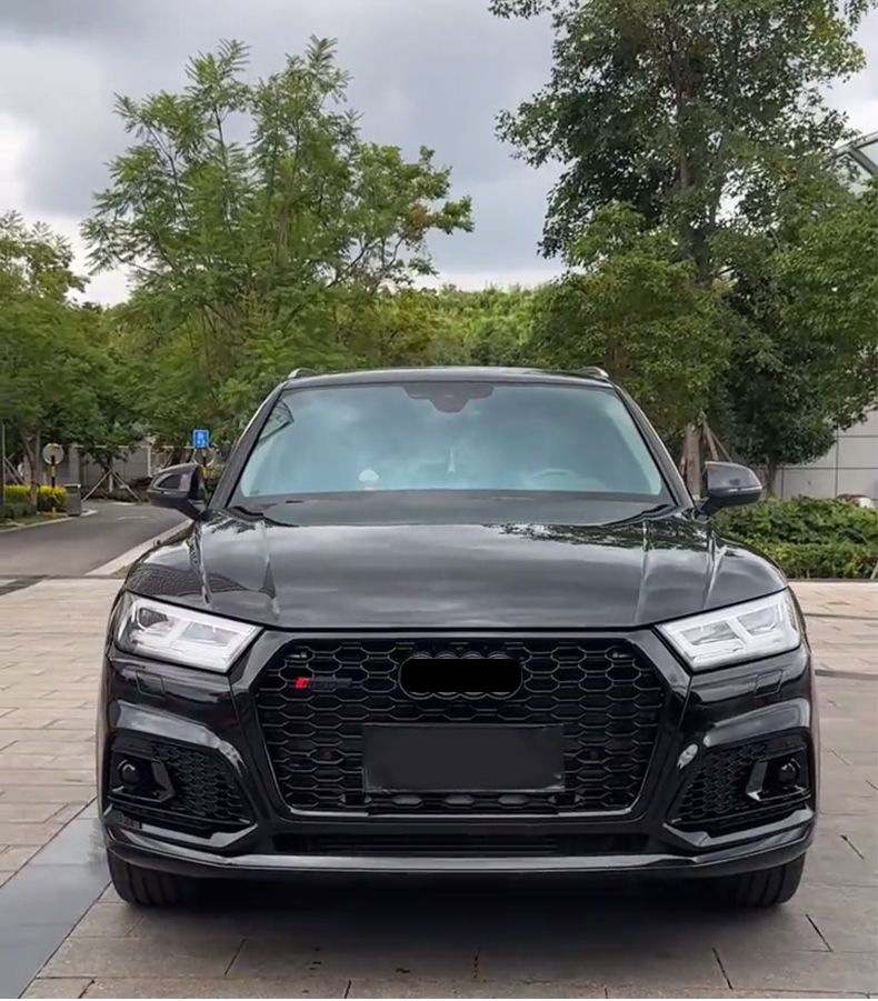 Suitable for 2018 2019 2020 Audi Q5 Fy Fog Light Grille Honeycomb Mesh Glossy Black Sline Adaptation