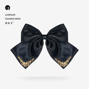 Cross-border French style high sense British retro court style Pearl bow brooch black shirt bow tie women's decoration