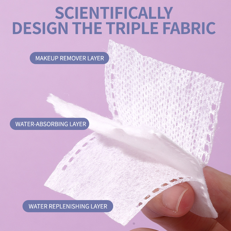 LMLTOP algodón sándwich 160 piezas de algodón de maquillaje de doble cara grueso borde de prensa de la cara húmedo algodón de limpieza de maquillaje exclusivo a través de la frontera