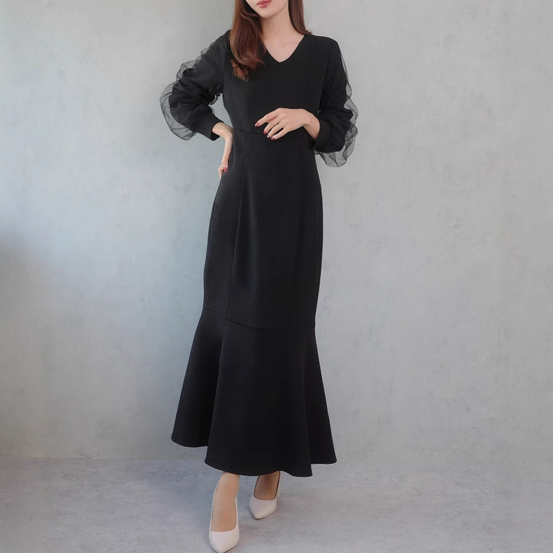 2026 Spring New V-Neck Long Slimming Mermaid Dress