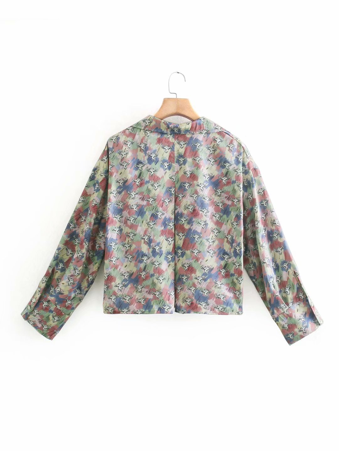 printing casual lapel blouse NSAM36290