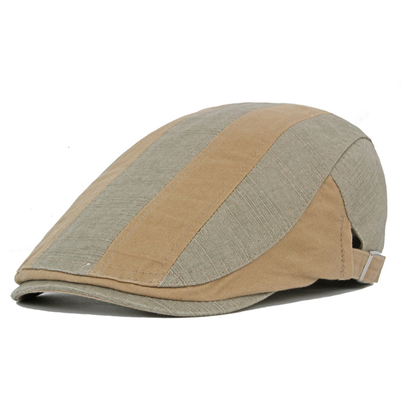 168g Weight Beret Hat Hats Type Holiday Occasion Cotton Material Color Block Pattern Spring&Summer Season Men's Gender Casual, Sports Style Flat Eaves Rim Men's Casual Sports Color Block Flat Eaves Beret Hat 7