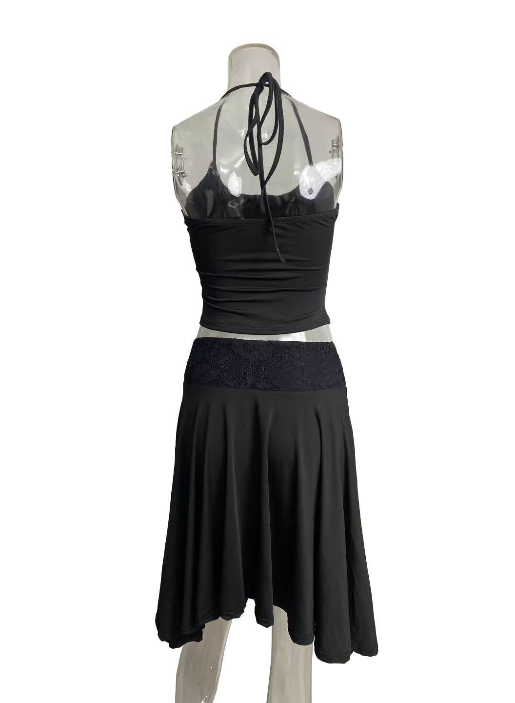 European And American Temperament Elegant Lace Small Suspender Top Mesh Lace Short Skirt Skirt Set_ecoleips.com