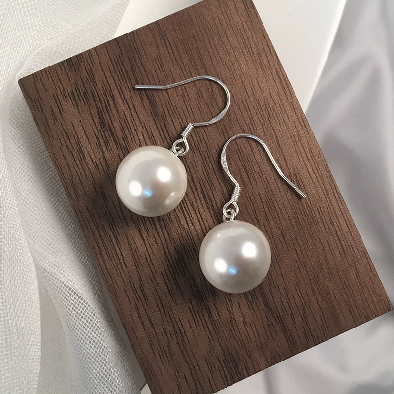 Серебряная игла из жемчага, маленькие серьги-деми, платиновая пробы 925, коллекция 2023, простой и элегантный дизайн, высококлассный стиль