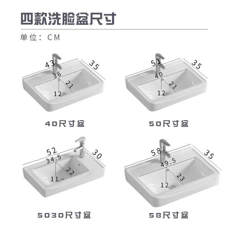 Luz de madera maciza estilo lujo lavabo gabinete combinación montado en la pared lavabo balcón gárgaras placa pequeño apartamento cerámica mini cuarto de baño