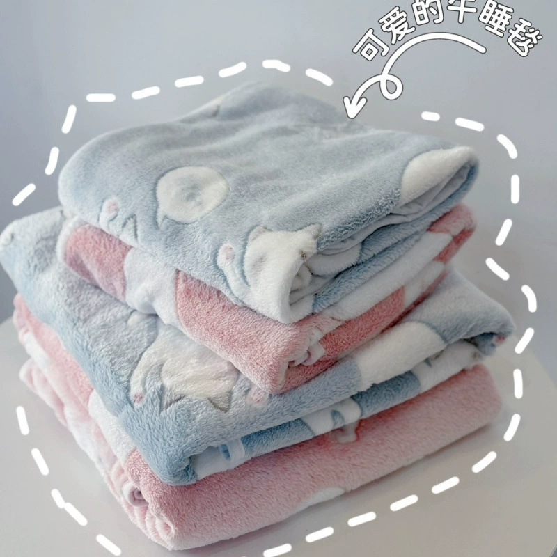 Милое фланелевое одеяло с котом для взрослых, одеяло для домашних животных, студенческое одеяло для сна, офисное одеяло с кондиционером, всесезонное одеяло