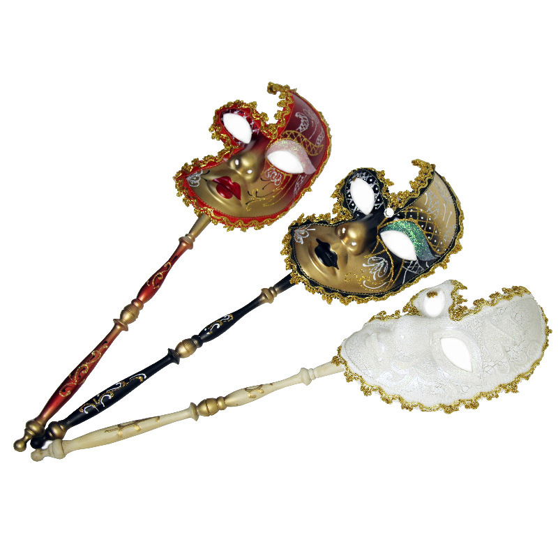Ten Thousand Christmas Hand Mask Masquerade Carnival Hand Stick Mask Party Women