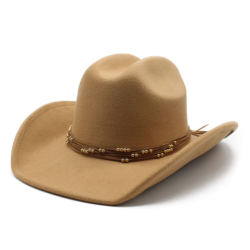 3108g Weight Fedora Hat Hats Type Casual, Outdoor, Travel Occasion woolen Material Tassel Pattern Unisex Retro Cowboy Style Tassel Big Eaves Fedora Hat