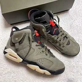 高品质AJ6高帮篮球鞋T联名男女乔6代休闲运动鞋红外线液态银跨境