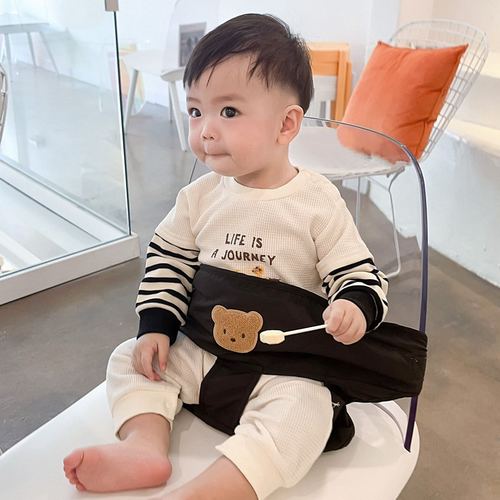 韩国儿童餐椅安全带 卡通小熊便携式安全带 宝宝成长椅喂饭绑带