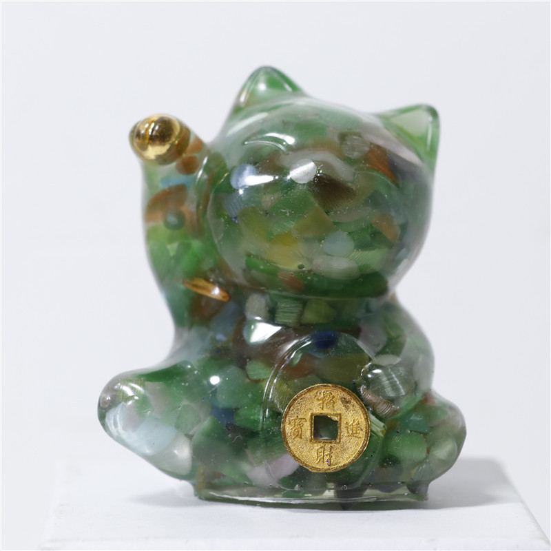 水晶の猫のデスクトップの置物の家の装飾のゴムの猫の工芸品の小さくて美しい猫の置物の卸売り