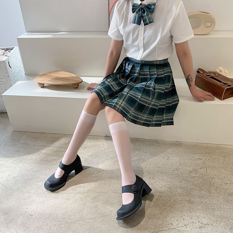 Lolita洛丽塔JK丝袜女日系学生薄款黑白长筒小腿丝袜制服萝莉袜子|undefined