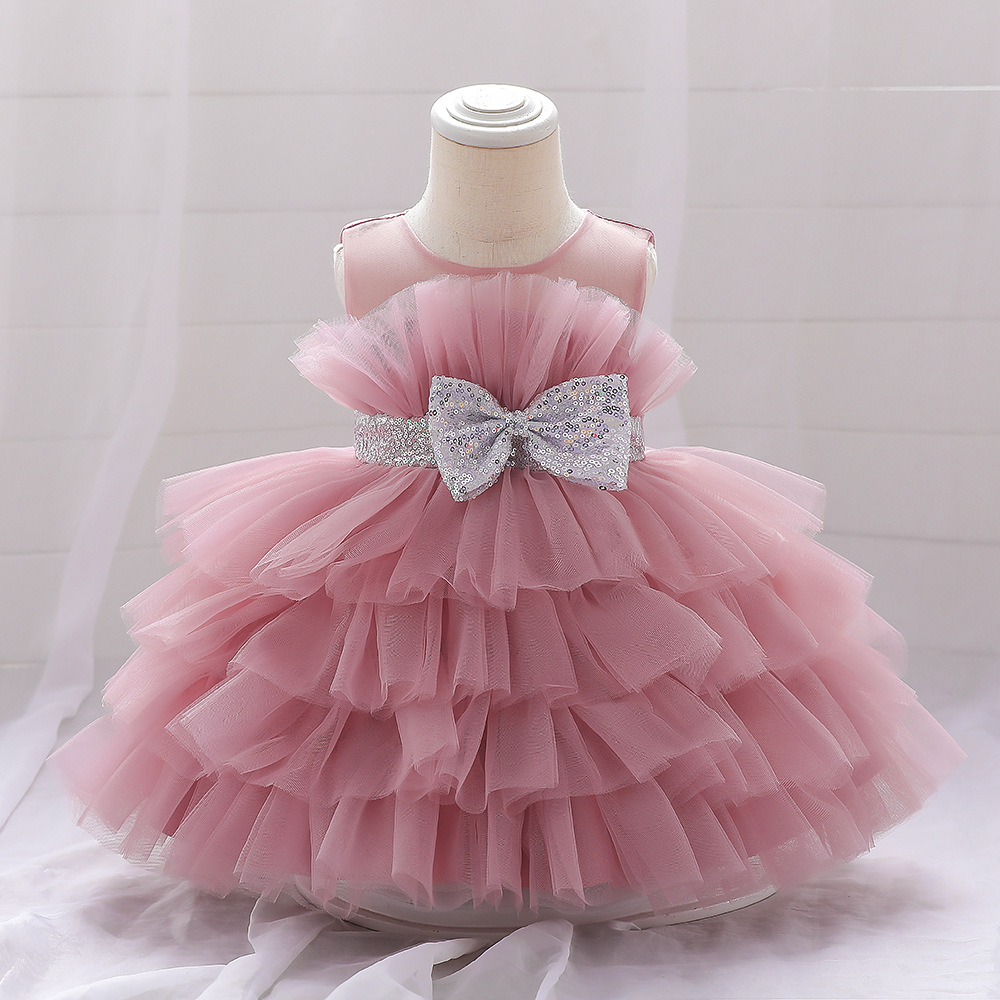 Cross-border infant and toddler fancy dress puffy skirt, 1st birthday outfit for babies, stylish Western-style princess dress for birthdays