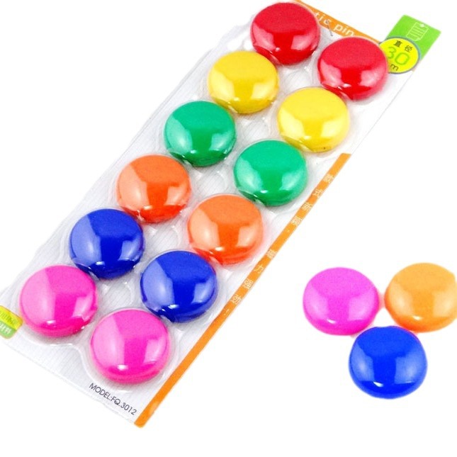 Suministros de oficina, imanes redondos para pizarra blanca, fuertes y coloridos, partículas magnéticas pequeñas, cuentas magnéticas, material didáctico al por mayor