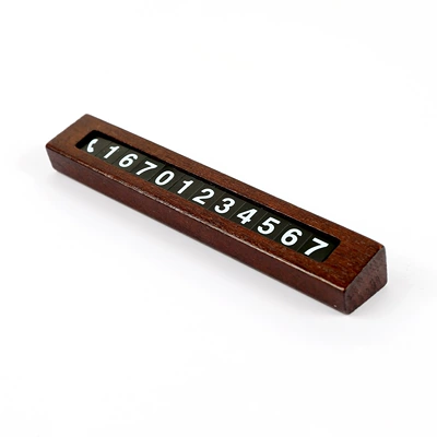 Solid Wood Temporary Parking Sign DIY Movable License Plate Base Magnetic Number Plate Cross-Border Hot-Selling Custom Number Plate Ornament (Nömrəli dayanma kartı) - walnut-color12217