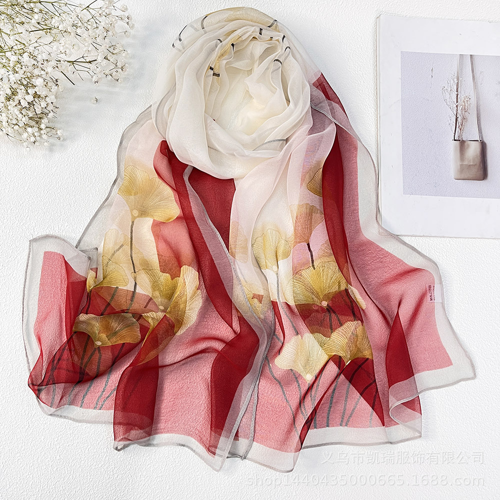 Нефритовый Жемчуг Гинкго Темно-Красный