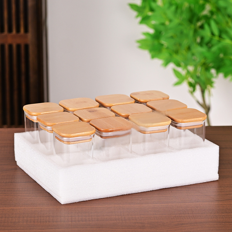 Glass Storage Jar Pearl Cotton suit Kitchen Condiment Grain Tea Dried Fruit Storage High Borosilicate Sealed Jar