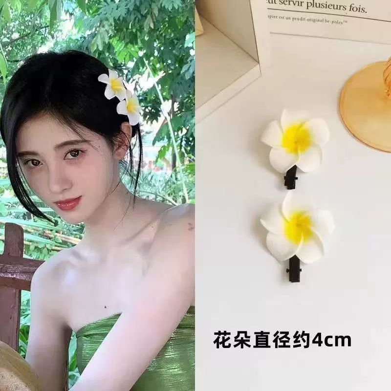 Hairgrip floral clips, princess French-style phalaenopsis & plumeria, multi-size duckbill & pins