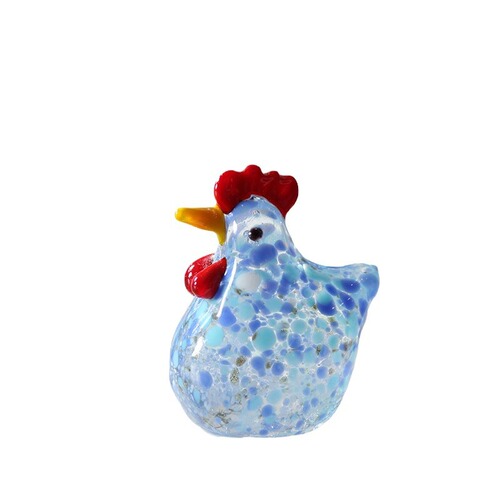 Creative handmade Zibo glass rooster figurine, small ornament, glass product, cooing chicken, home decoration craft, animal