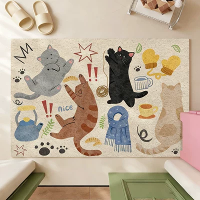 Avtomobil döşəmə paspasları – Mat - cute-cat-4060cm-silk-circle