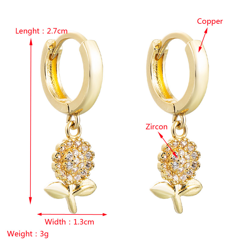Großhandel Geometrische Sterne Blitz Blume Kupfer Ohrringe Nihaojewelry display picture 1
