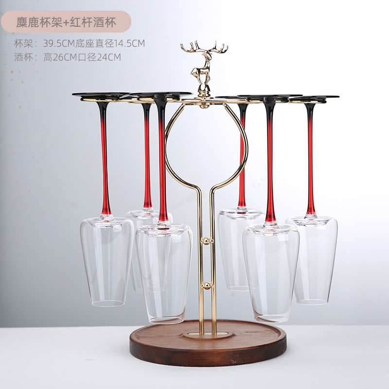 Light luxury style red wine cup holder upside down household goblets wine glass hanging shelf wine cabinet ornaments display light luxury cup holder