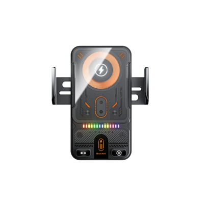 New Car-Mounted Holder with Sensor Opening and Closing, Electric Rotating Wireless Charging Holder, Air Vent Car Phone Holder (Mobil şarj cihazları) - black