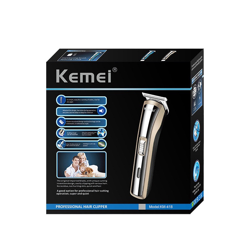 Cortadora de pelo profesional Kemei KM-418 para uso doméstico, recortadora y cortadora de pelo de alta potencia.