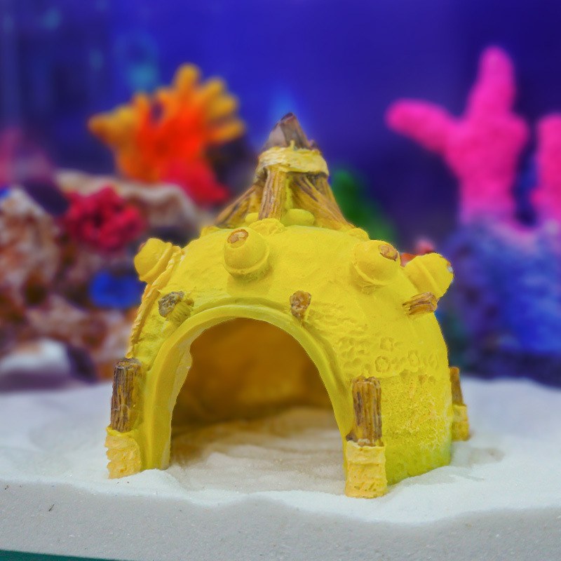 Adornos para Acuarios, Casa de Resina en Forma de Cabaña de Palitos, Decoración Popular Transfronteriza para Acuarios, Creativa Casa de Escondite para Cangrejos