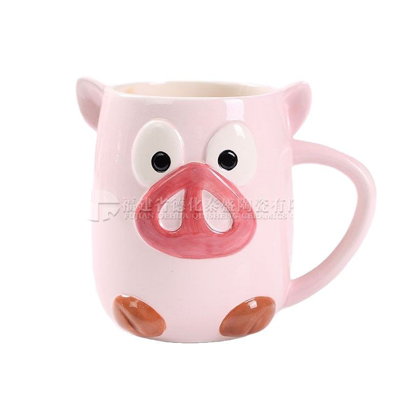 Taza de agua de cerámica de dibujos animados logotipo hogar lindo cerdo taza de regalo creativo taza de agua regalo al por mayor