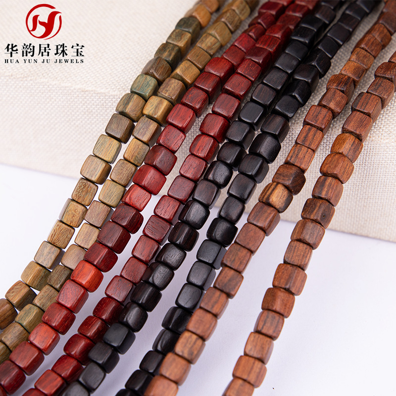 Wholesale all kinds of square sandalwood loose beads beads Argentina green sandalwood ebony black rosewood 108 DIY accessories
