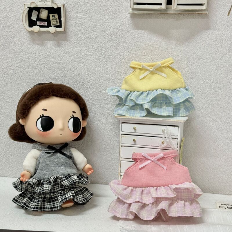 Nyota Tata Little Moment Cake Dress Plaid Dress Suspender Dress 10cm Cotton Doll Clothes Wholesale Nyota Tata Little Moment Cake Dress Plaid Dress Suspender Dress 10cm Cotton Doll Clothes Wholesale