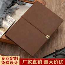 a6复古软皮活页本绑带笔记本A5本子空白道林纸手账本仿皮日记本