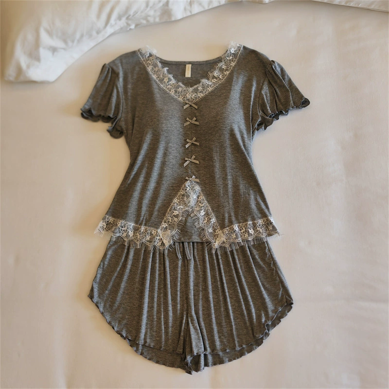 Top with cups, spring pijama, summer sexy thin set