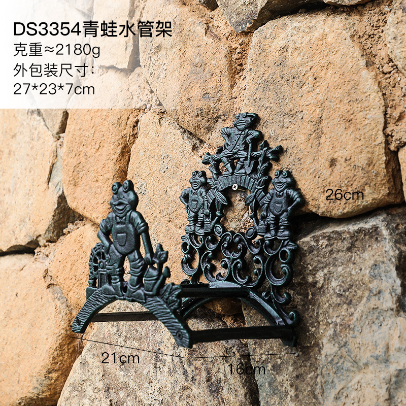 北欧レトロ創意個性鋳鉄ロゴ花園水管架園芸棚類庭園家庭壁面壁飾り|undefined