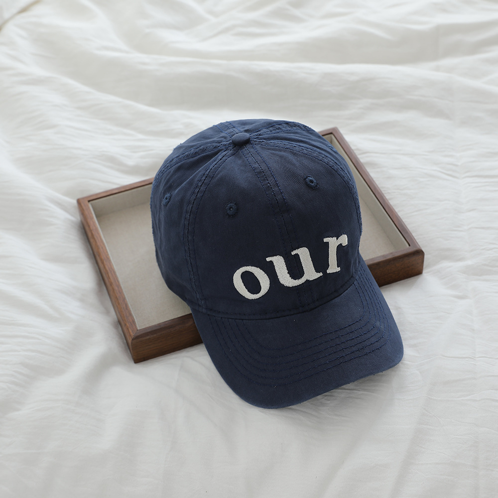 Sombreros de primavera coreanos bordados seleccionados, sombreros de béisbol de moda para niños, letras para niños, sombreros de lengua de pato salvajes