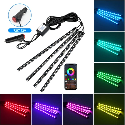 Other lights: car modified led eight color - one-drag-four-72-lights-cigarette-lighter-head-app-colorful
