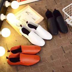 Men's Shoes 2022 New Arrival Casual Shoes Men's Low-Top Bean-toe Shoes Soft Flat Leather Shoes Slip-on Loafers